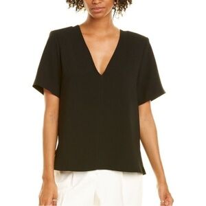 Elegant Black V-Neck Women's Top
